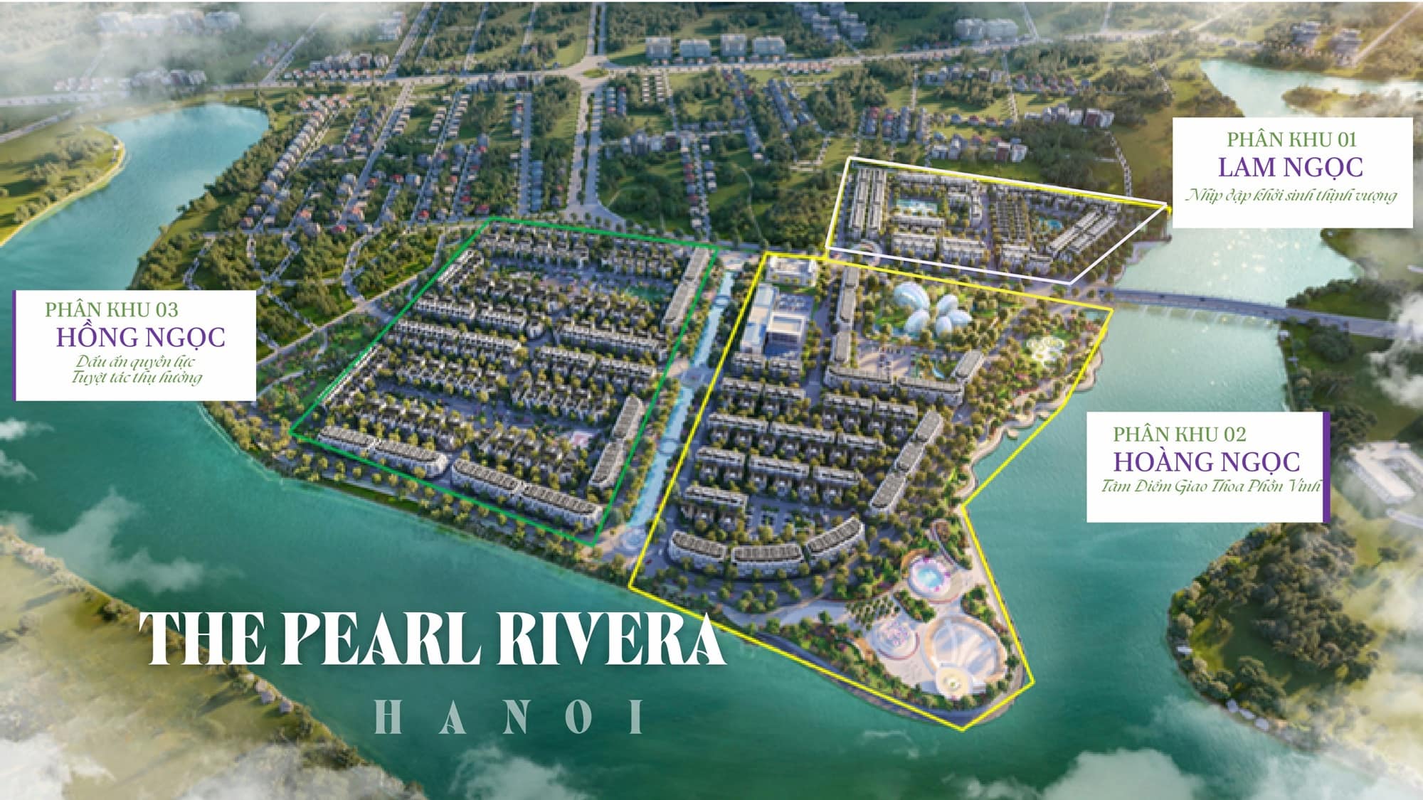 3 Phân khu dự án Pearl Rivera Hanoi
